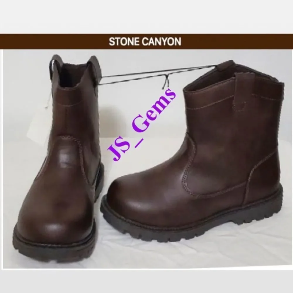 New Brown Boots Kid Boy Western Shoes
